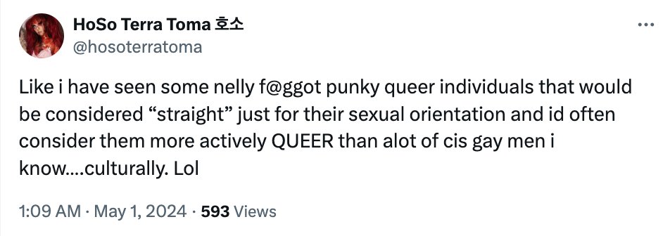 More proof that the Queerest Queers are straight ppl. 'Queerness' is a political stance & an aesthetic. It's deeply attractive to heterosexuals seeking an 'edgier' identity & a lower spot on the intersectional oppression pyramid. It has nothing to do with homosexual orientation.