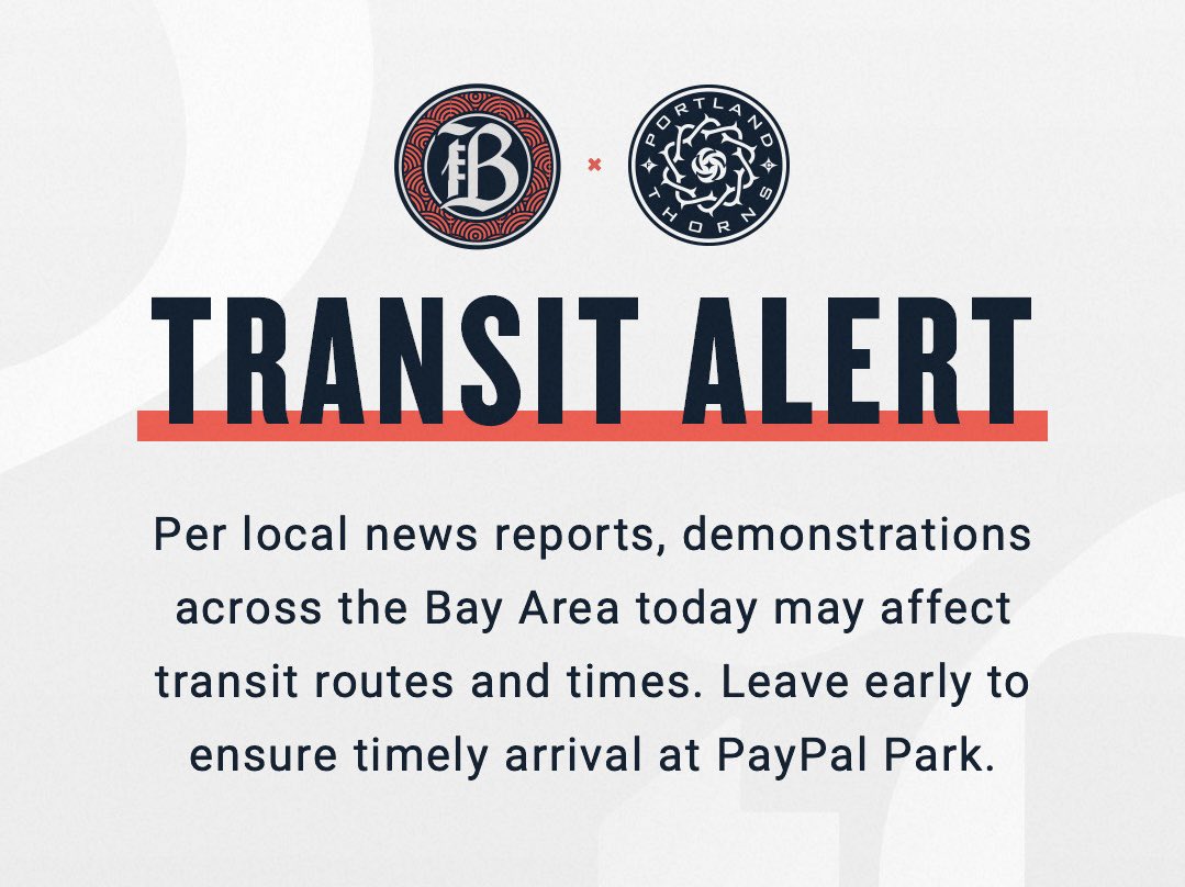ATTN: #BayFC fans traveling to @PayPalPark tonight ⚠️