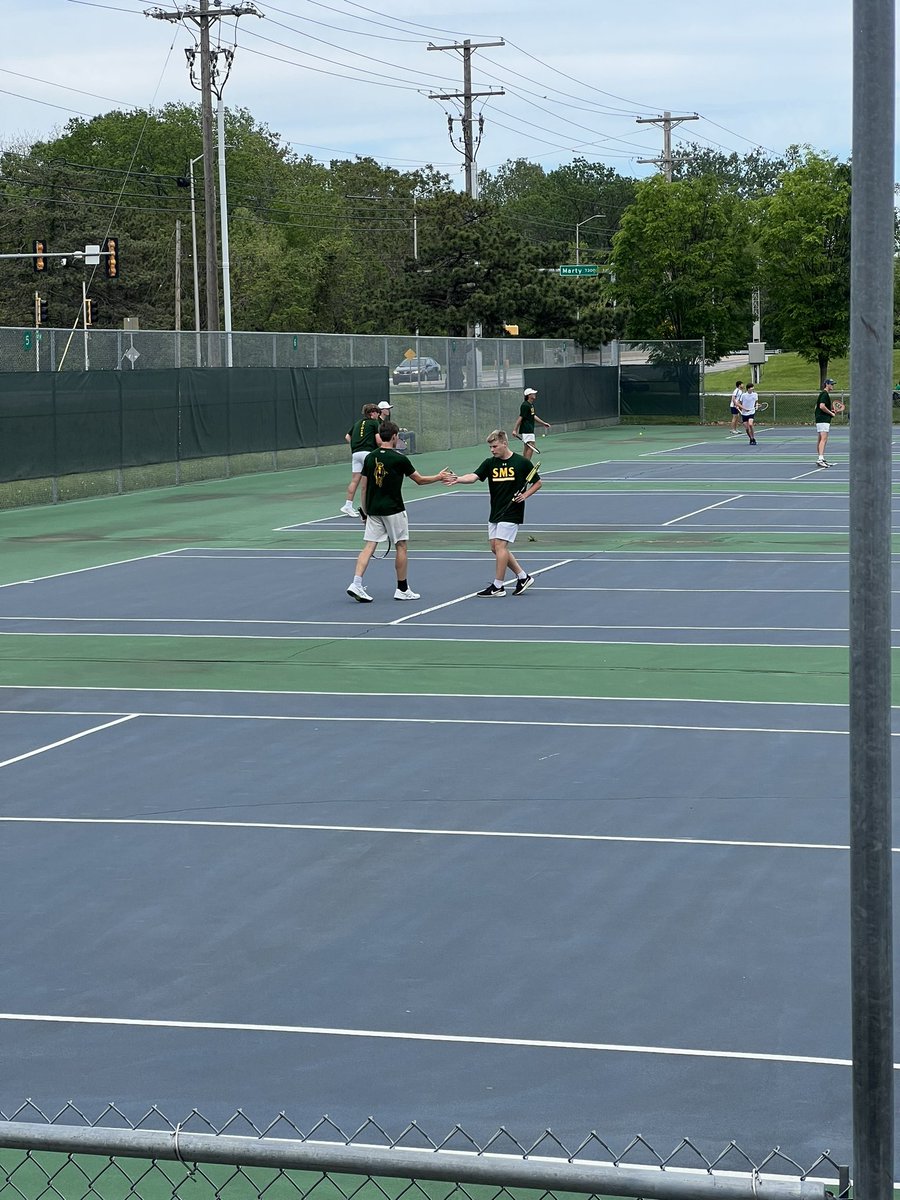 Raiders starting today's matches with doubles vs STA. Seniors are off to a great start @SMSRaiderTennis @SMSouthTDain