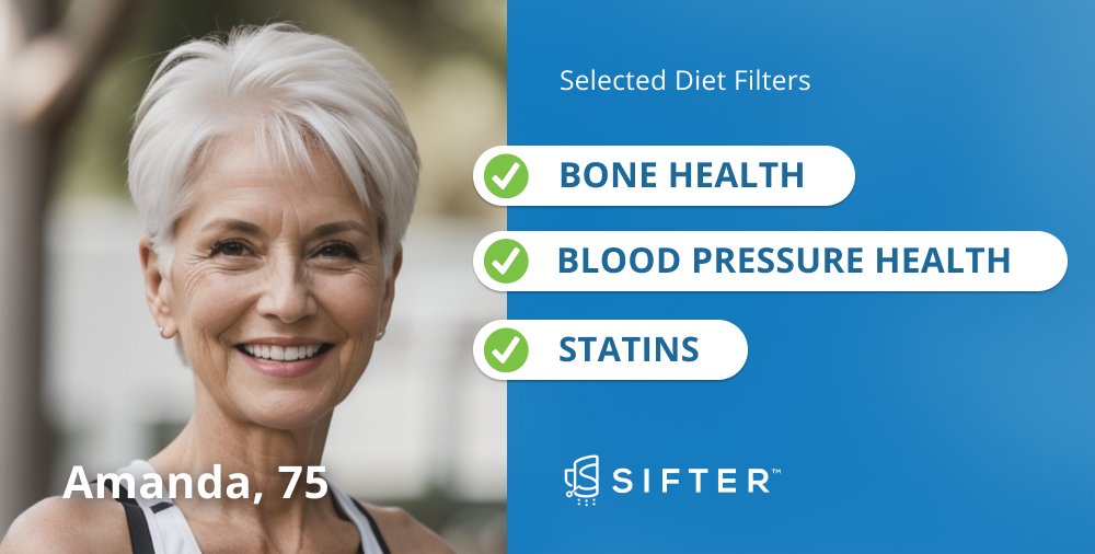 With Sifter inside your #groceryretail platform, Amanda can create her own personal diet profile that expands her product selection, creating bigger baskets and higher-margin product purchases. See how below. #foodasmedicine

siftersolutions.com/food-retail