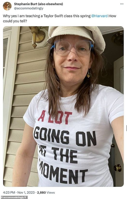 CitizensForRes2's tweet photo. This is Stephanie Burt a professor at Harvard University that teaches a course on Taylor Swift. $83,538 per year.
#woke #HarvardUniversity https://t.co/a9Y9UJztju