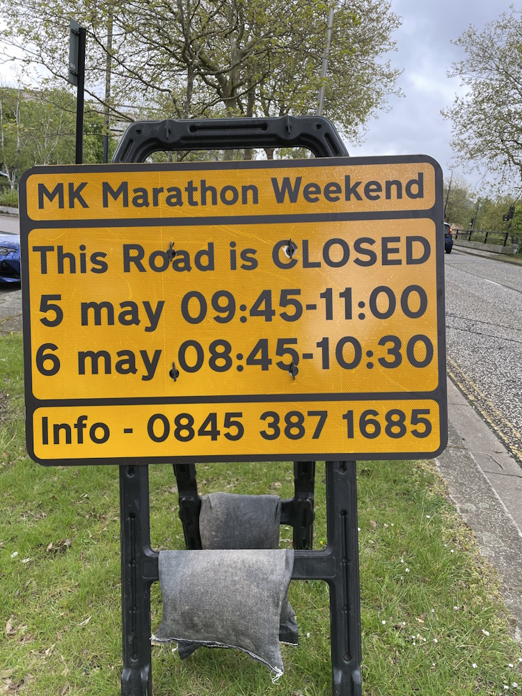 Large number of road closures coming up this Sunday and Monday (5/6 May) for the MK Marathon. Full list, timings, and maps at: mkmarathon.com/road-closures/ Good luck to all the runners and 🤞 for the weather. #MiltonKeynes