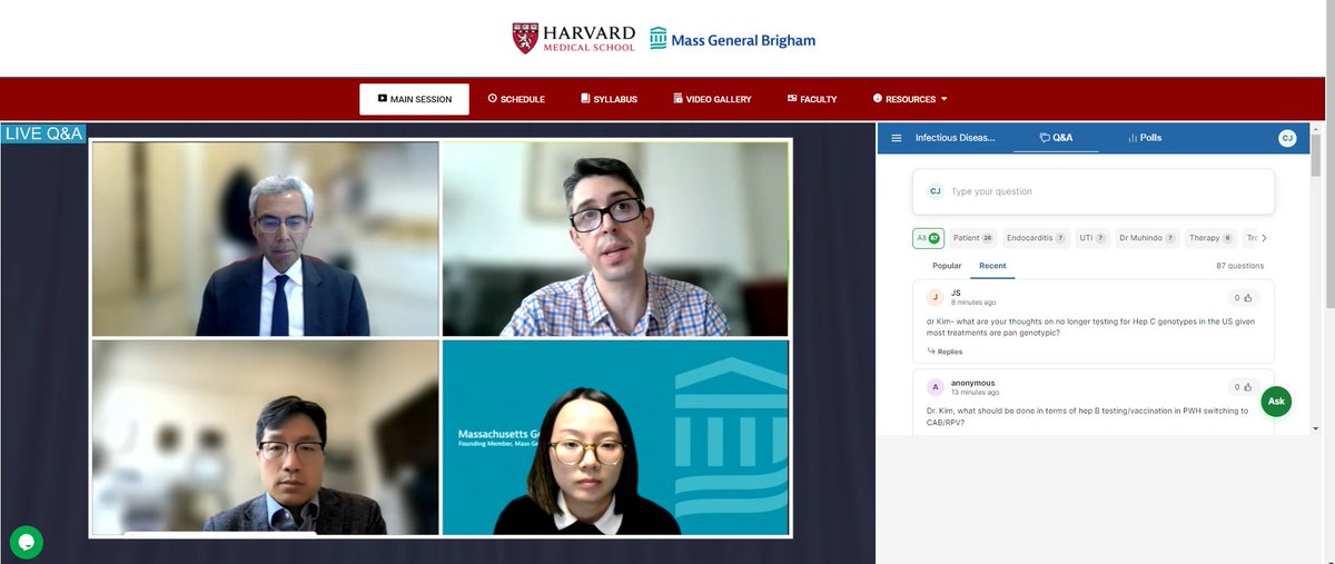 MGH Division of Infectious Diseases (@mgh_id) on Twitter photo Rounding out Wednesday is the live Q&A for our complex UTI panel workshop and viral hepatitis talk. Thank you <a href="/GramPosiTiff/">Tiffany Wu</a> <a href="/JacobLazarusMD/">Jake Lazarus</a> <a href="/Arthur_Kim_ID/">Arthur Kim</a> and <a href="/RMKGandhi/">Rajesh Gandhi</a> for moderating!
See you tomorrow!
id.hmscme.com Rounding out Wednesday is the live Q&A for our complex UTI panel workshop and viral hepatitis talk. Thank you <a href="/GramPosiTiff/">Tiffany Wu</a> <a href="/JacobLazarusMD/">Jake Lazarus</a> <a href="/Arthur_Kim_ID/">Arthur Kim</a> and <a href="/RMKGandhi/">Rajesh Gandhi</a> for moderating!
See you tomorrow!
id.hmscme.com