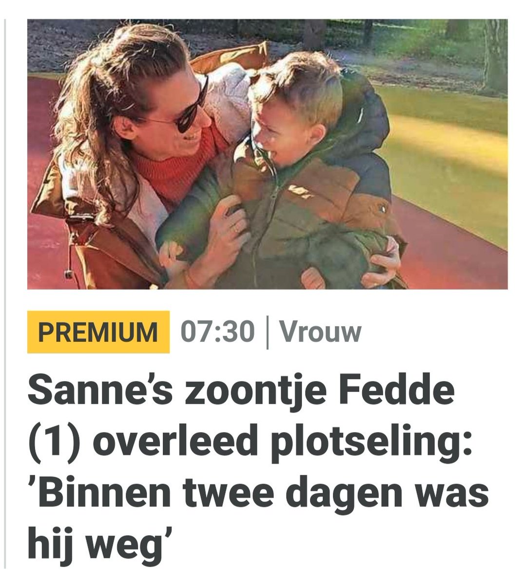 #kindersterfte #babysterfte

⬇️ Vast gevaccineerd. #Vaccinatieschade? Als hij niet was gevaccineerd, had het in de kop van het artikel gestaan. 

Bij elke plotseling stervende baby, dreumes, kleuter, kind moeten we de vraag der vragen durven te stellen: Was het gevaccineerd?