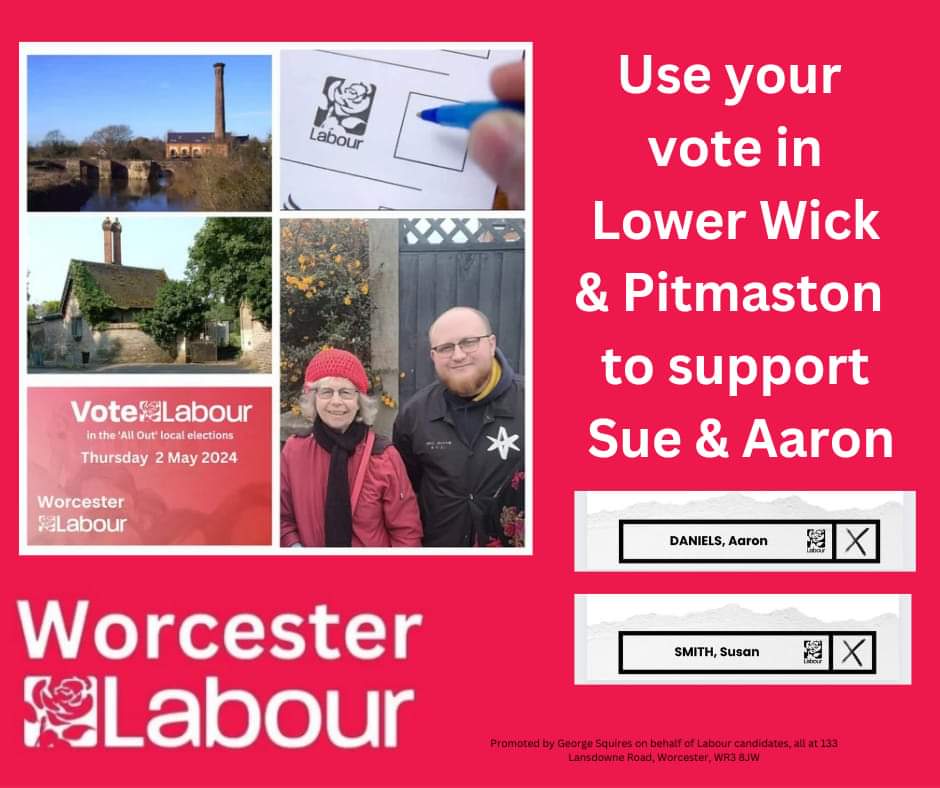 Support Sue ❌️and Aaron ❌️by using both your votes for Labour City Candidates. #VoteLabour