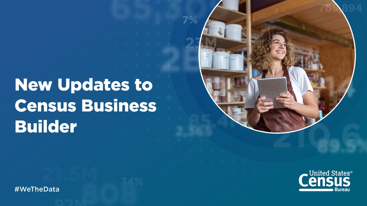 An update to our Census Business Builder #DataTool is live, just in time for #SmallBusinessWeek! #Data users will find #CensusEconData from the Quarterly Census of Employment and Wages, the #EconCensus, and International Trade program. ➡️ census.gov/data/data-tool… #WeTheData