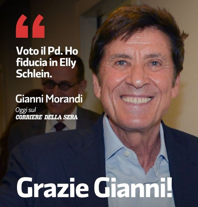 GIANNI MORANDI TI VOGLIO BENE SEMPRE E TIFERÒ SEMPRE PER TE

Che poi se si impegna un attimo lui ha una potenza di fuoco su facebook tale che potremmo diventare primo partito