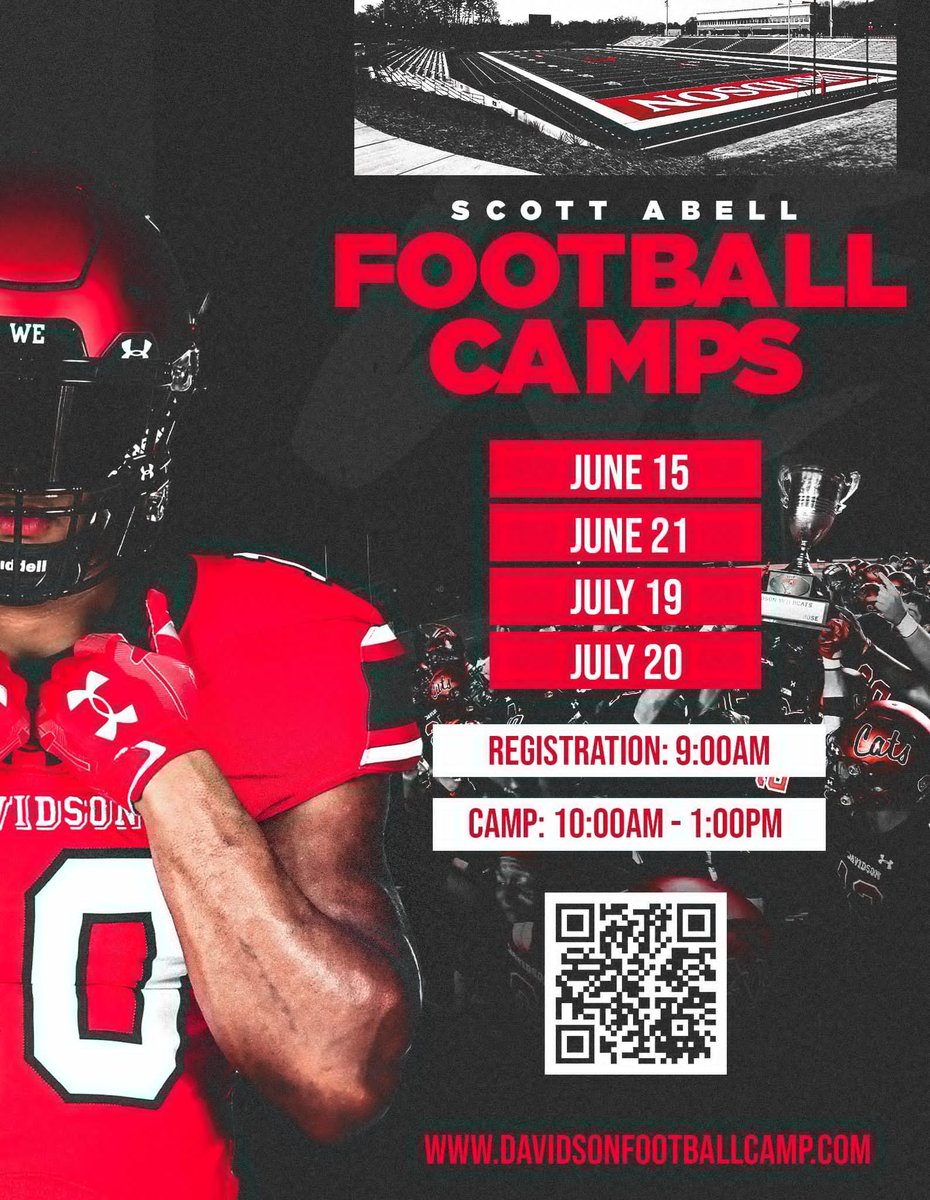 Really excited about what I'm seeing across NC last week and this week (and next week!). Camps this summer are gonna be COMPETITIVE. Don't miss out! davidsonfootballcamp.com #FCS #StateOfTheArt #EliteAcademic #D1 #TheCompletePackage