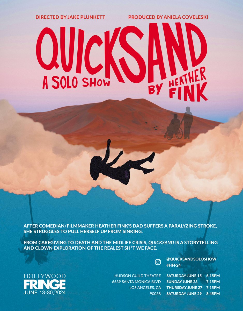 Maybe some of you are facing elder care and caregiving struggles, the emotional wallop of aging and the midlife crisis, the frustrations of creative or career roadblocks, or the loss of a parent. This show is about all of that.  

LA tickets here! #HFF24
hollywoodfringe.org/projects/10377