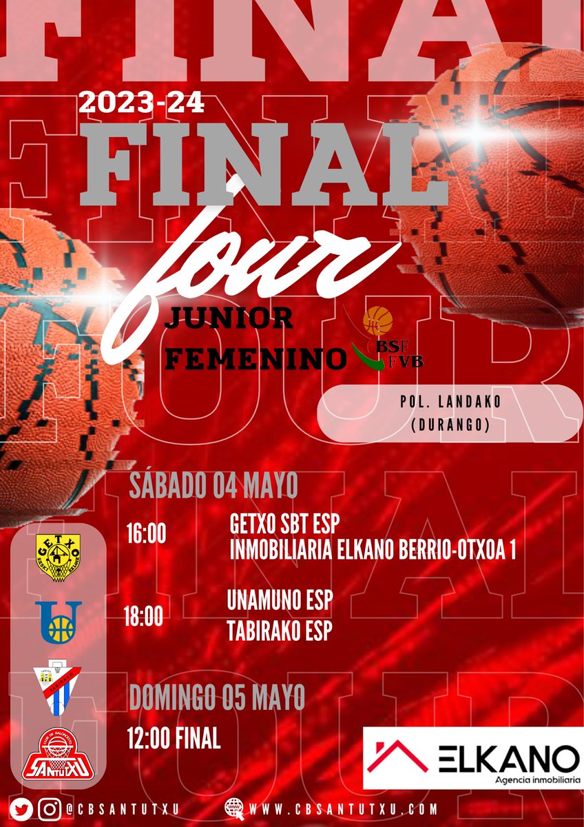 🚨 𝗜𝗻𝗳𝗼 | El Junior Femenino juega la Final Four @BizkaiaBasket 🏀 Tras ascender a Especial en Enero, nuestras chicas jugarán ahora por el título de Bizkaia. ¡A por todas! 💪🏻👏🏻 #CBSantutxu