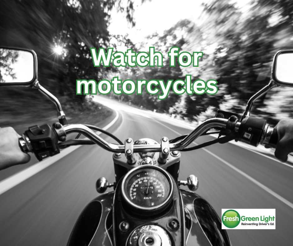With spring in full swing, there are more #motorcycles on the road. 🏍 Watch for them & pedestrians.
#fglcares #freshgreenlight #driversed #drivingschool #teendriver #safedrivingtips #slowdown #motorcyclesafety #MotorcycleSafetyAwareness #MotorcycleSafetyAwarenessMonth