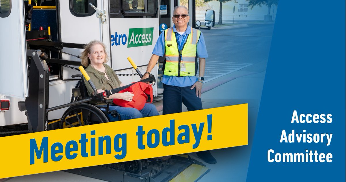 Join us tonight at 5:30 p.m. for a virtual #CapMetro Access Advisory Committee meeting. Join the meeting: bit.ly/3a5osum Call in (audio only): 512-910-8291 Conference ID: 376 363 580# Committee info: capmetro.org/aac