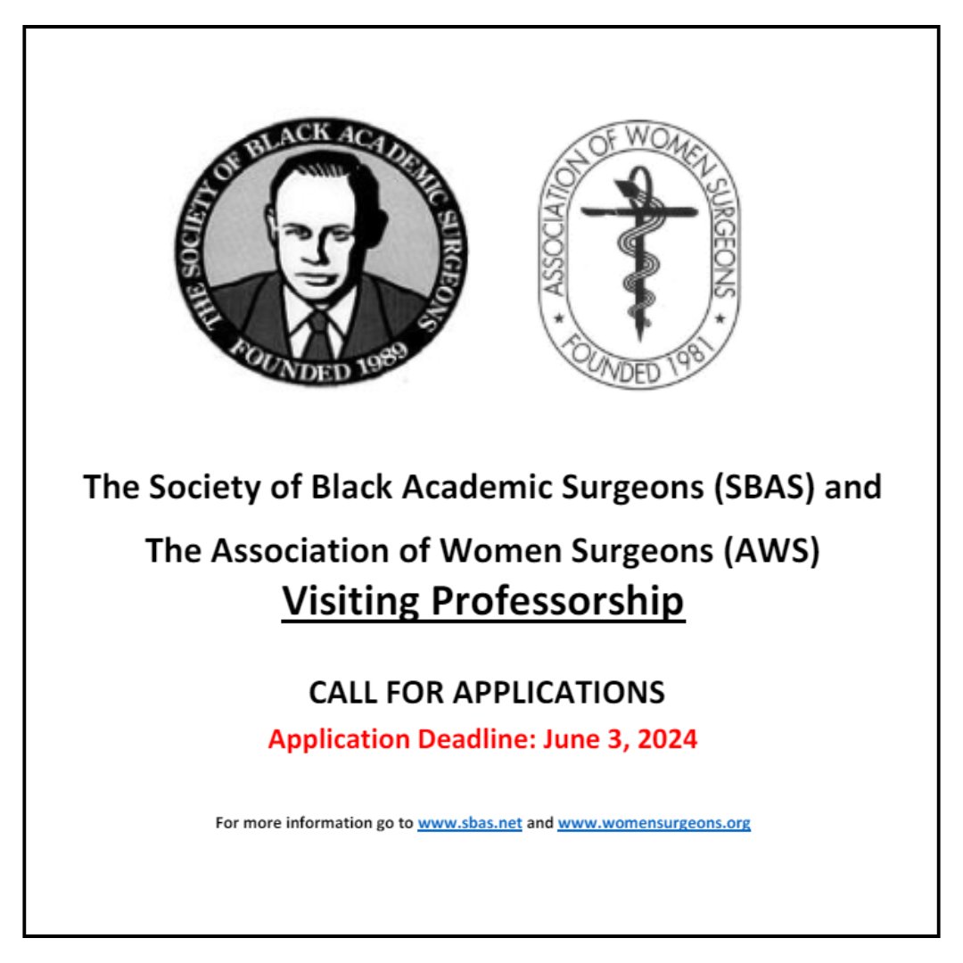 The call for applications is now open for the 2024 @SocietyofBAS and AWS Visiting Professorship! The purpose of this opportunity is to promote the careers of mid-career SBAS-AWS members and recognize academic excellence. Learn More & Apply by June 3: bit.ly/3ybtZ1y