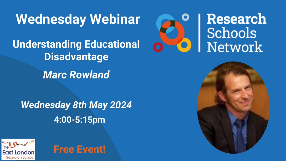 📢Really excited for our next #WednesdayWebinar with the wonderful @marcrowland73 🤩 📆Join us on Wednesday 8th May 4-5.15pm to explore how to address educational disadvantage. 🌟Sign up here ➡️ shorturl.at/erFTU