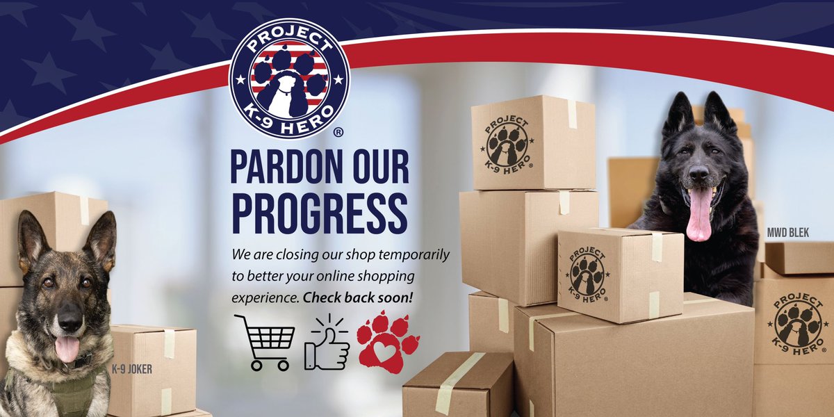 Attention Project K-9 Hero Supporters! We are temporarily closing our online store to enhance your online shopping experience. While we go through this process we are going to be offering several “print on demand” options, such as our new K-9 Yoube Shirt. newsouthtradingco.com/collections/pr…