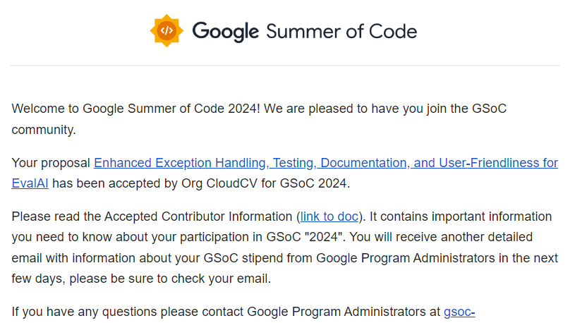 harshit_py's tweet image. Can&apos;t believe it! Thankful for this opportunity, thought about GSoC in my 2nd year and now in 3rd year it&apos;s reality,
I got selected for Google Summer of Code (GSoC 2024)
🥳
Thank you @kunalstwt for introducing me to open source.

#GSOC24 #GoogleSummerOfCode #OpenSource #AI