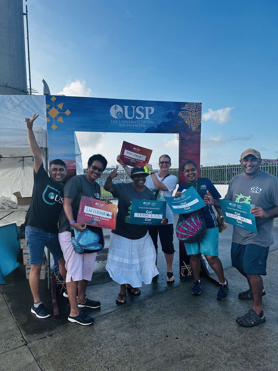 If you’re attending the Coca-Cola Games today at the HFC Bank Stadium in Suva, Fiji, drop by our USP tent and grab your cheering cards, take photos and talk to our staff if you have questions. Toso mai! #TeamUSP #fijifinals2024 #cokegames2024 #TOSOmai