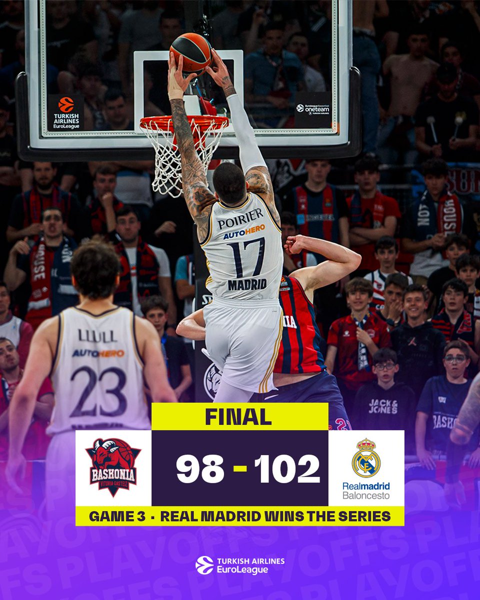 Despite giving it their all Baskonia fall as @RMBaloncesto clinch their spot at the Final Four.

#EveryGameMatters
