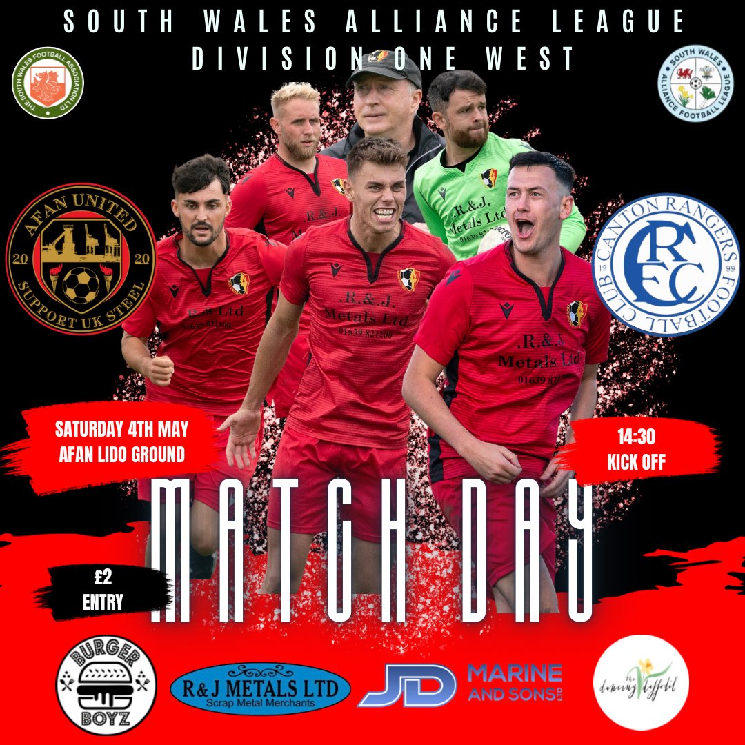 Following tonight’s results, a win Saturday will secure our promotion to Alliance Championship ⬆️ A big home fixture v @CantonRangersFC who can’t be taken lightly after a tough away fixture early on in the season. Afan Lido Ground, 2:30 kick off ⚽️⚽️ #UppaAfan🔥