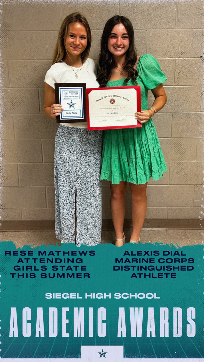 Congratulations Junior Rese Mathews and Senior Alexis Dial for being recognized for their academic and athletic achievements today! #STUDENTathletes
