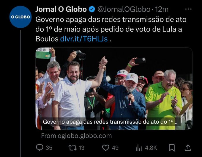 @fabiowoficial O bandido de 9 dedos Lula cometeu CRIME ELEITORAL , quero saber se o TSE vai fazer alguma coisa? #flopou