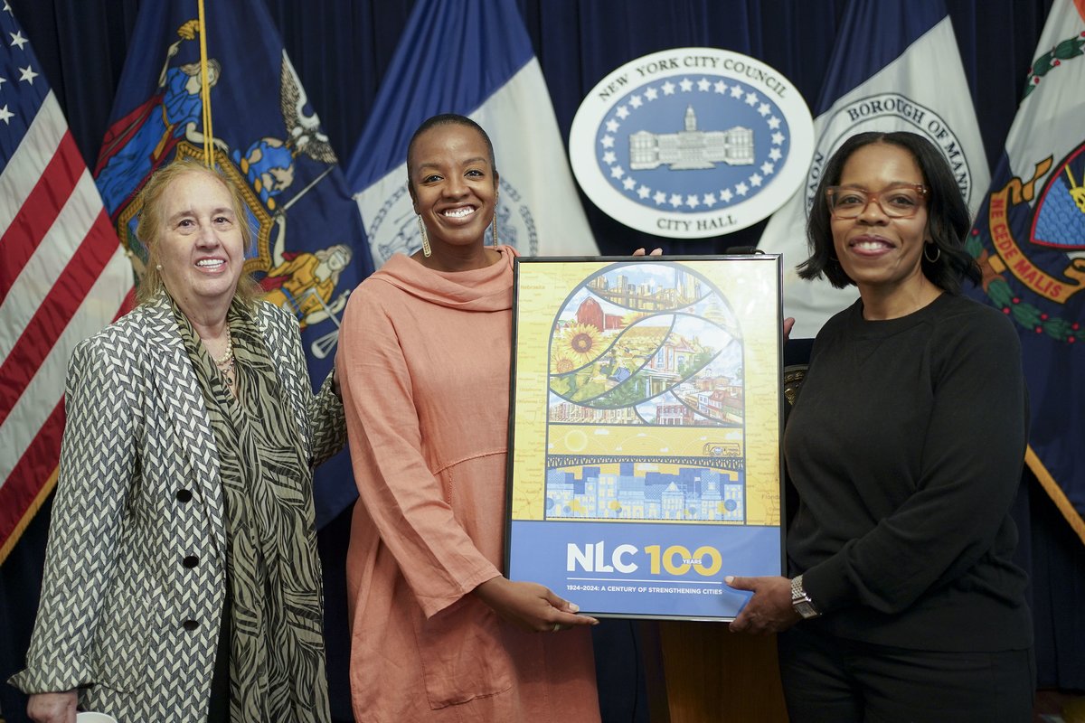 Yesterday, @galeabrewer and @CMRitaJoseph welcomed @leagueofcities to City Hall as part of their #NLC100 Centennial Roadshow, where they honored the organization’s long history of being a force for progress in American cities.
