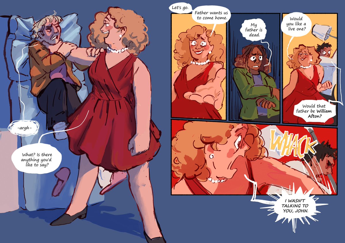 Some assorted commissioned The Forth Closet panel redraws for @Rispbarose :]