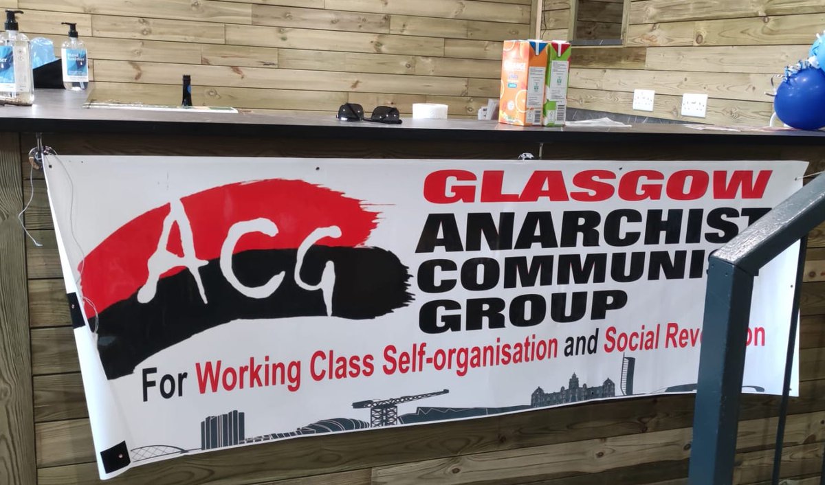 Glasgow Anarchist Communist Group's banner at the Mayday meeting today.