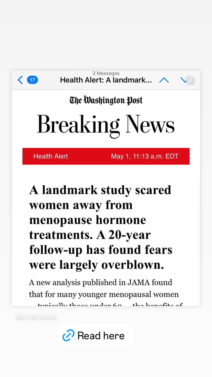 Women and clinicians need to understand more about how safe and effective HRT is for most women - apple.news/AfKTUoEvwT6mFD…
