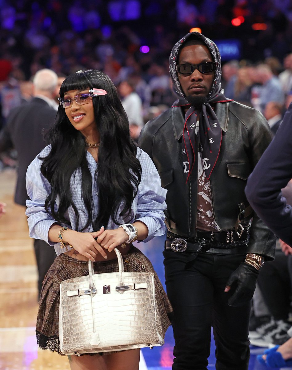 cardi b and offset last night at the nba game