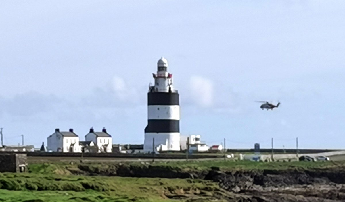 Rescue 117 flying past the iconic,,, #Hookhead lightHouse today 1/5/24.#Wexford