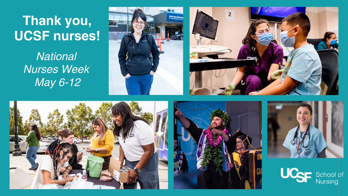 To @ucsf nurse clinicians, scientists, researchers and leaders, thank you for all the ways you advance health quality and equity for our communities. We are grateful for you. Today and every day, we celebrate you. Happy #NationalNursesWeek! #ucsfproud #ucsf
