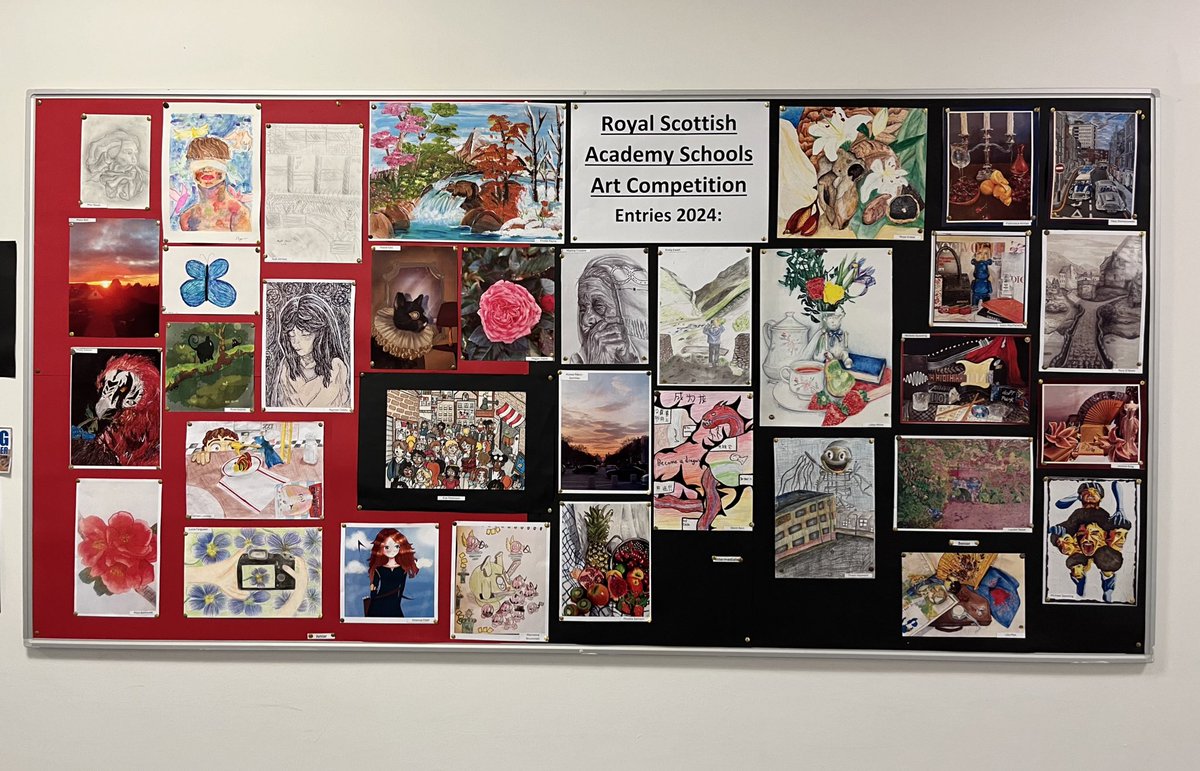 🌟✨NEW DISPLAY BOARD✨🌟 
We are proud to display all your creative entries for this years @RoyalScotAcad Schools Art Competition. Come along to our corridor to see the fantastic variety of work from S1-6! 
Good luck everyone 🍀🤞🏻

@Grove_Academy @pcgroveacademy