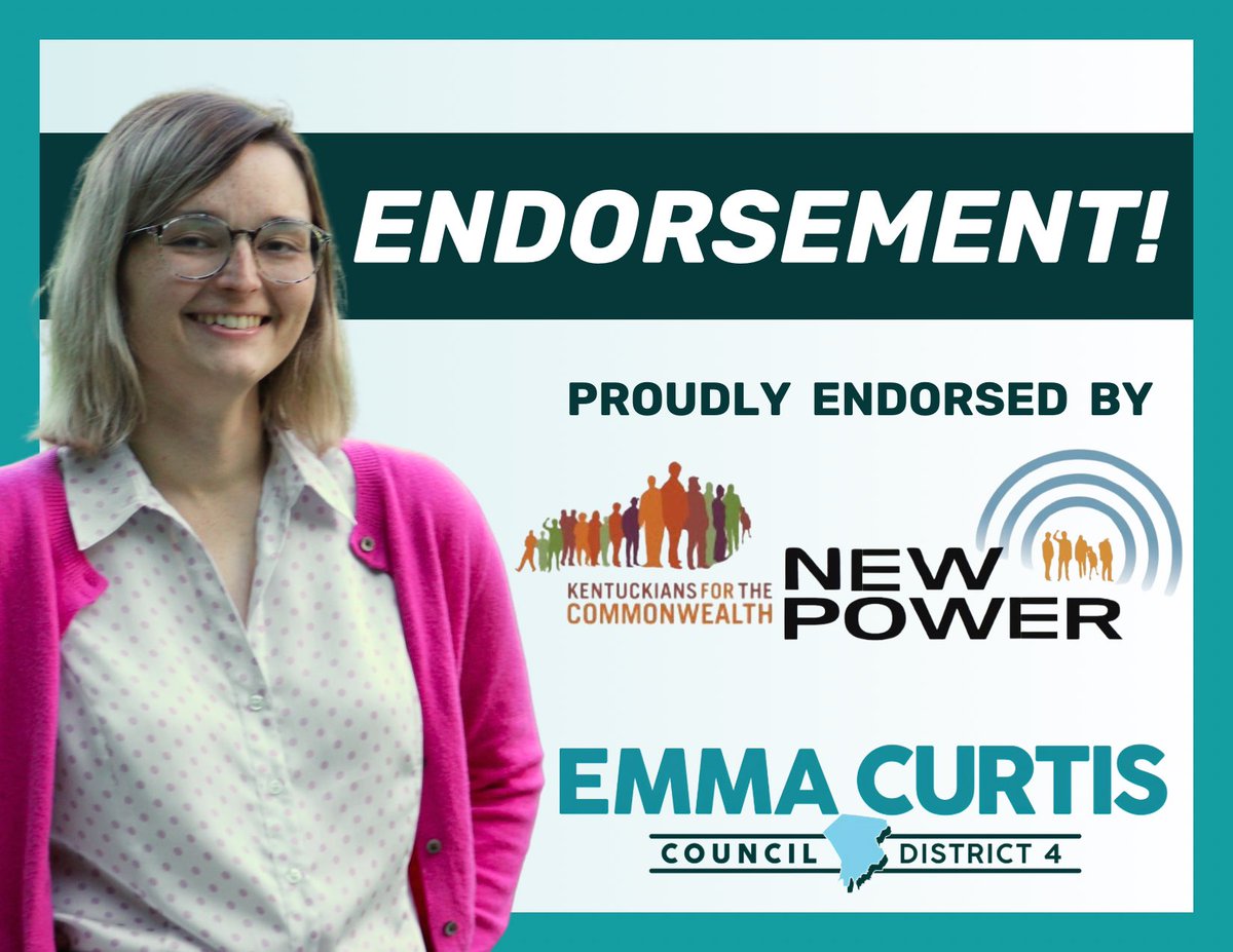 🚨ENDORSEMENT ALERT🚨

I’m honored to be endorsed by @kftc’s New Power PAC!

They know I’m the only candidate in this race who will fight for Lexington’s working families and lead the charge to secure safe, affordable housing for ALL.

#EmmaForLex #KentuckyIsWorthFightingFor