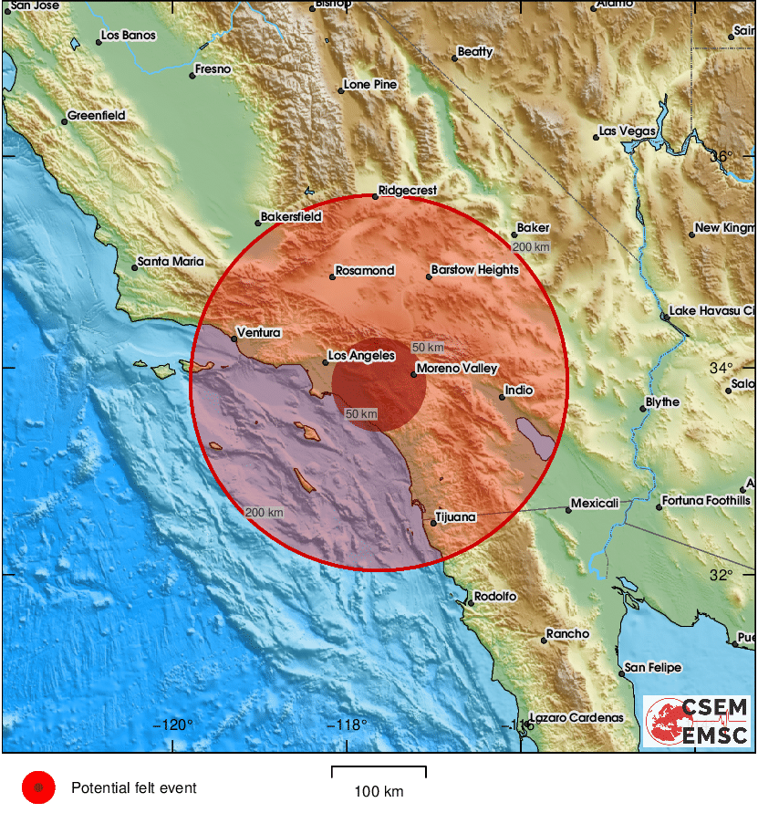 #Earthquake (#sismo) possibly felt 16 sec ago in #California. Felt it? Tell us via:
📱emsc-csem.org/lastquake/how_…
🌐m.emsc.eu
🖥emsc-csem.org
⚠ Automatic crowdsourced detection, not seismically verified yet. More info soon!