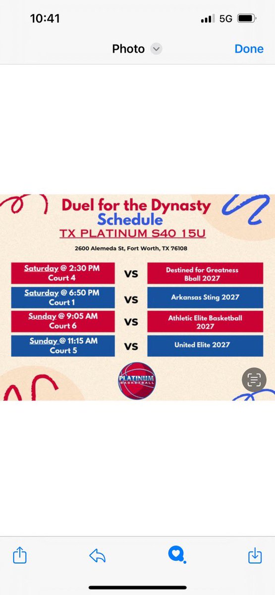 Schedule for this weekend!⛹🏽‍♀️
<a href="/Platinumbball/">Platinum Basketball (Select 40 Member)</a>