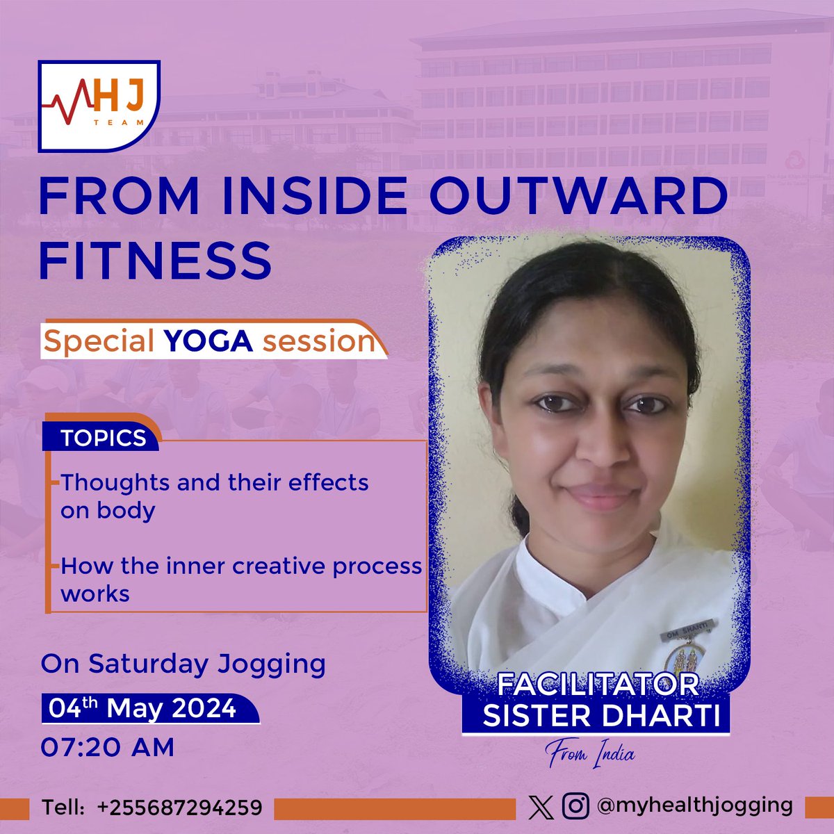 This saturday we provide you with a Manuvoured Jogging event of a very new taste. We'll have a facilitator from India who is working as an expertise of Meditation and Inner-self growth Knowledge from @BrahmaKumaris University. Sister Dharti will join us after jogging.