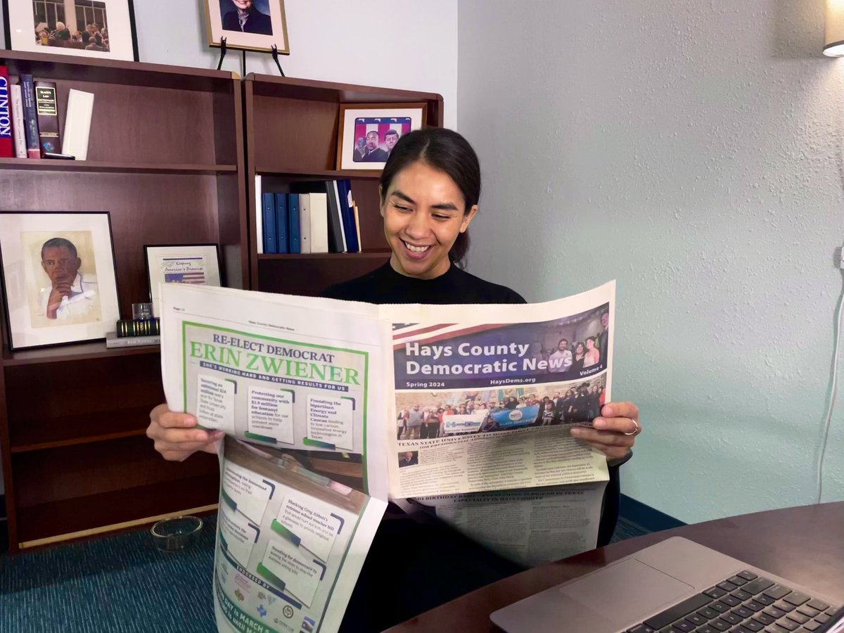 Don’t mind me - Just sitting here reading my @haysdemocrats Dem newspaper