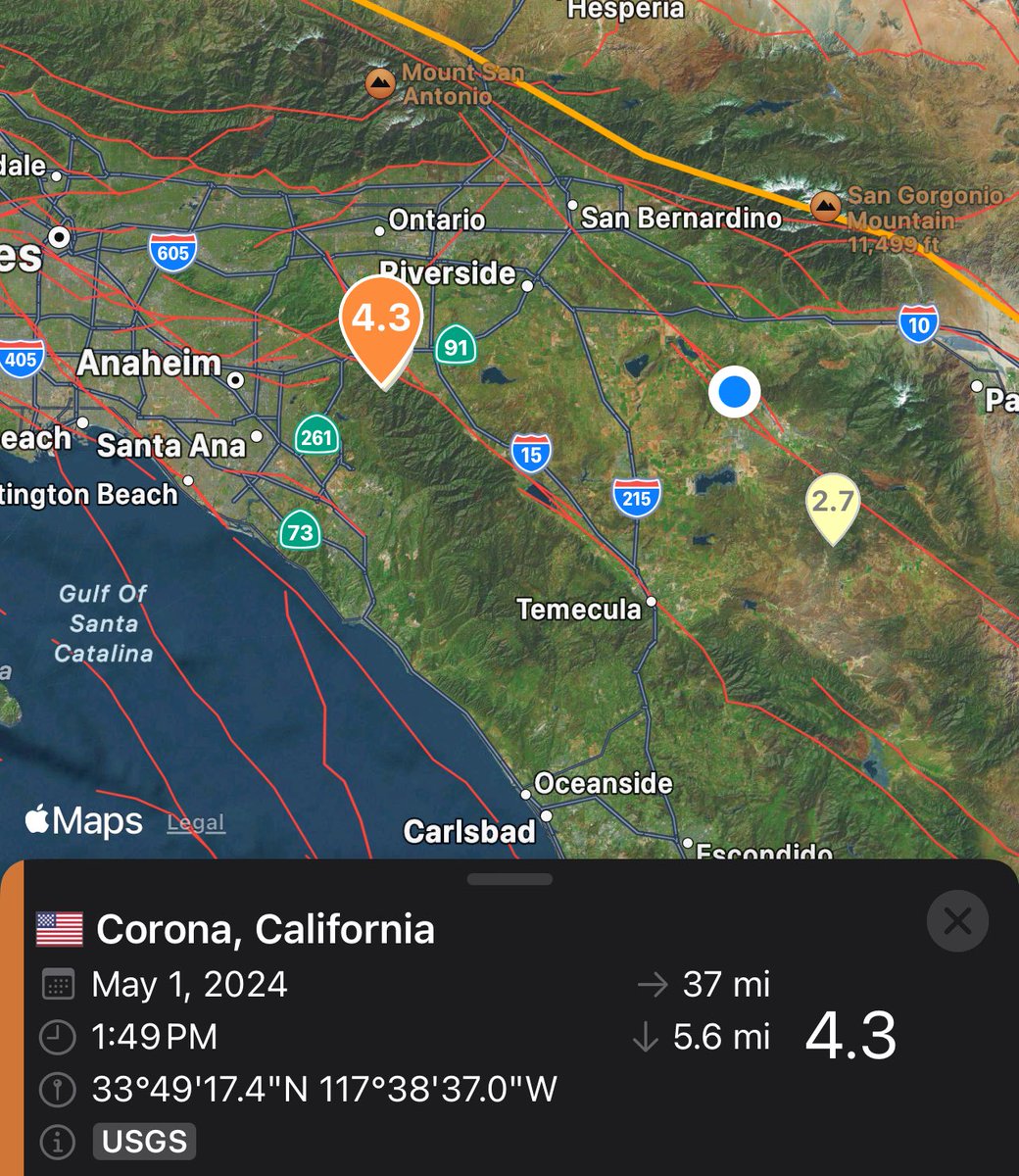 4.3 Earthquake in Corona. #Earthquake