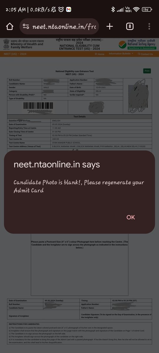 Hello @NTA_Exams 
I'm unable to download my NEET admit card as it is showing that photos are blank 
Sometimes it is showing signature are blank 
Even though in city slip there was no remark about any photo 
So do something 
#NEET 
#neetadmitcard