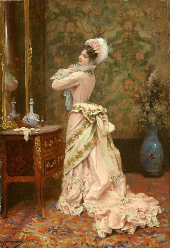 Toilette, by French painter Jules James Rougeron (1877). In private collection.