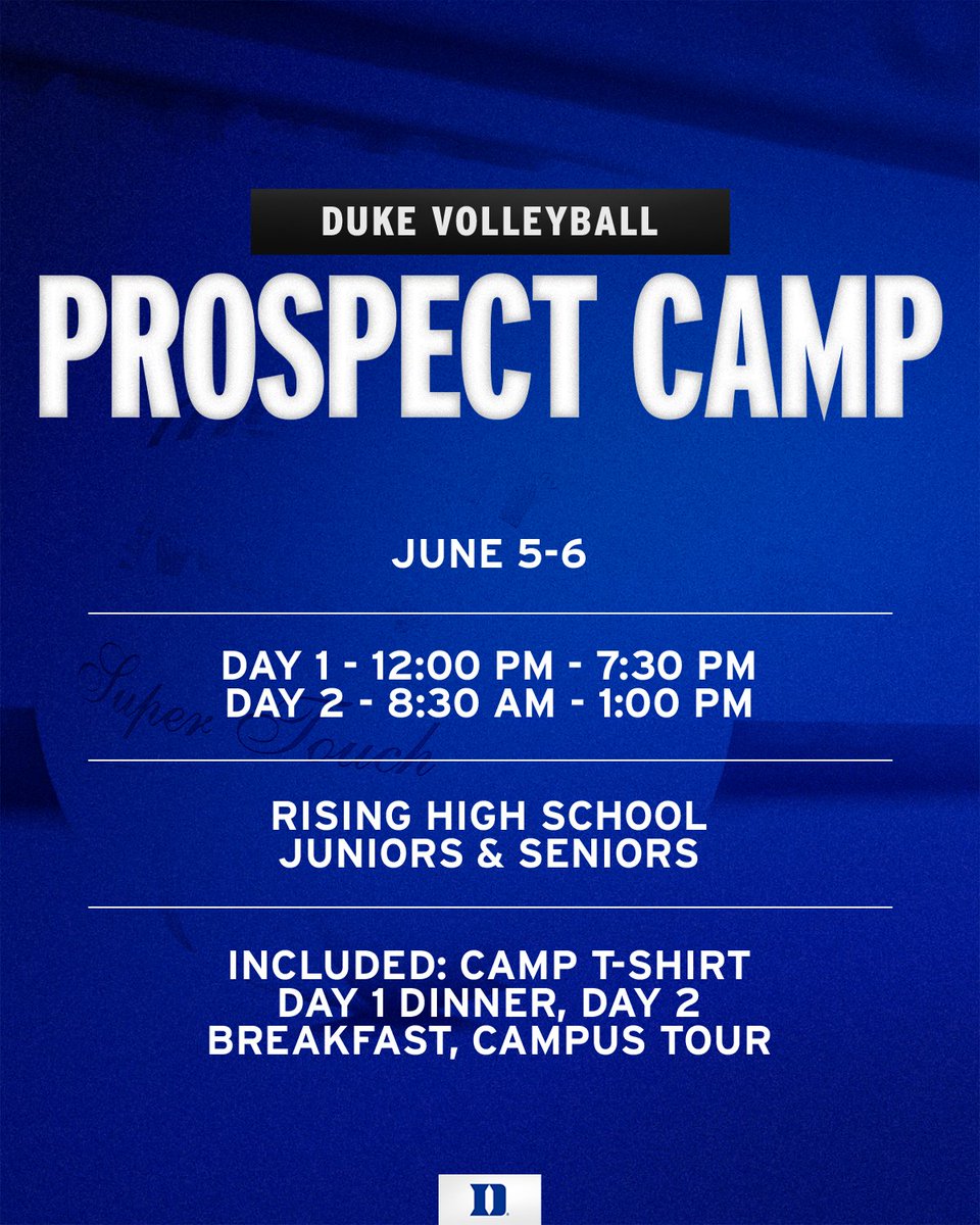 We're only a month away from our 2024 Prospect Camp‼️ For more information, click the link below ⬇️ 🔗 goduke.us/3UEK0pQ