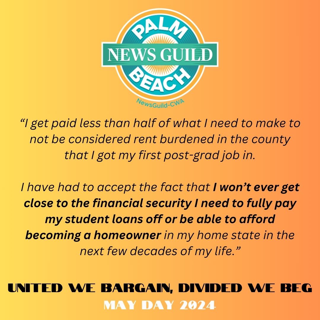 It's MAY DAY!!✊🎉🪧 Today, we honor the labor of workers around the world. Here in Florida, our members chimed in on a newsroom-wide email blast that we sent to top @Gannett bosses and local editors. What's it like working for Gannett, you ask? Here's what our members say...