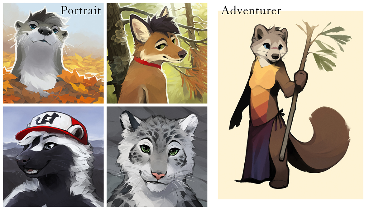 Heads up I'm opening for new projects FRIDAY MAY 3 at noon (Pacific Time)!! There's also a new ADVENTURER tier for experimental, full-body character portraits!!✨✨✨ Examples and prices: animalshapes.ca/portfolio/comm…
