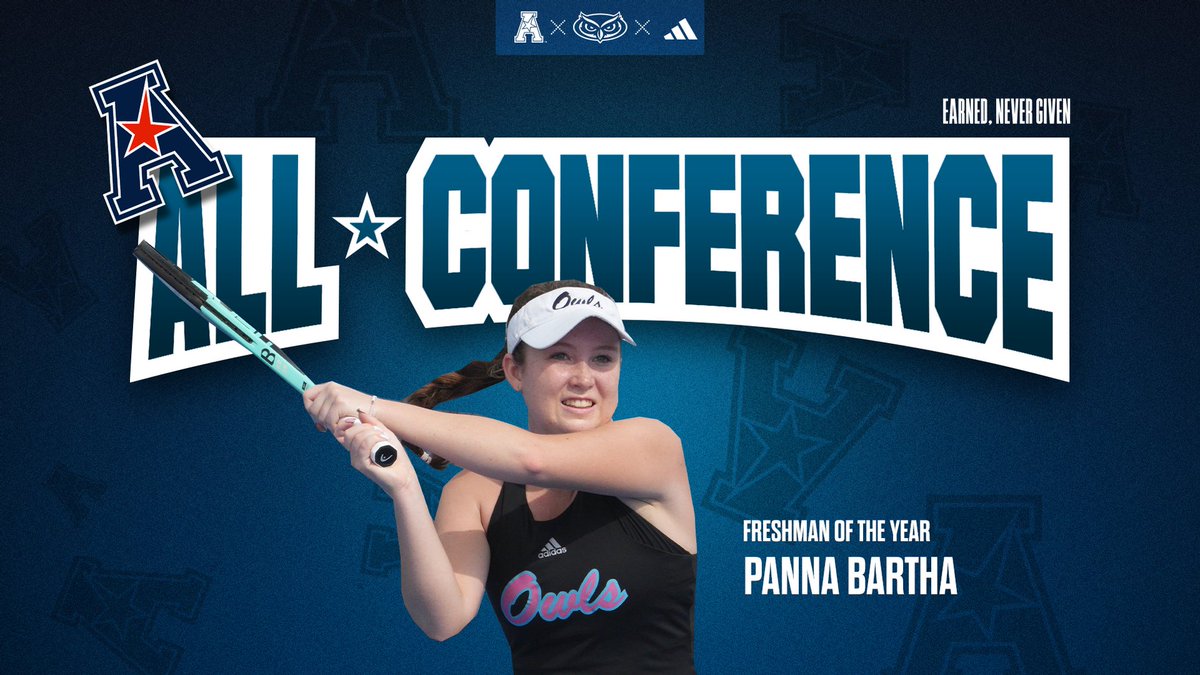 Congrats to @fauwtennis player Hanna Bartha on being named @American_Conf Freshman of the Year! 🎉 #FAU #WinningInParadise 🎾 bit.ly/49Z1Ms9