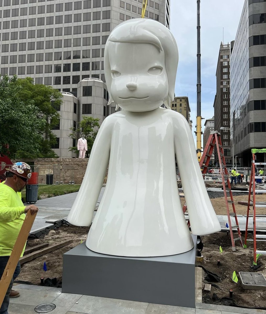 Yoshitomo Nara’s White Ghost is now in downtown STL at CityGarden