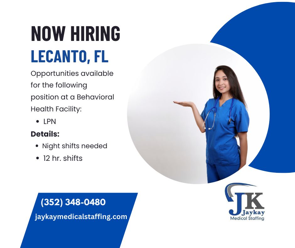 Exciting opportunity in Lecanto, FL! Now hiring LPNs! Apply today! Call, Comment or PM to learn more. #LecantoFL #LPNJobs #NowHiring #HealthcareCareers