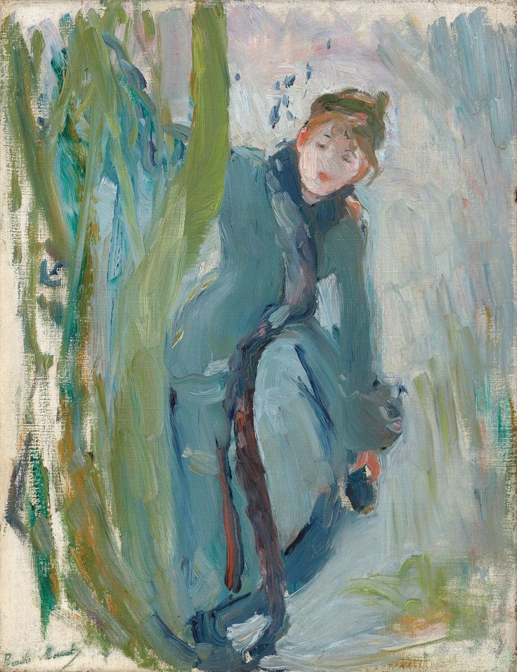 Berthe Morisot #artist
         |•|||
   La révolutionnaire d'Impressionisme 
        |•||||
Jeune fille remettant son patin, 1893
     #paintings #collection #private #art