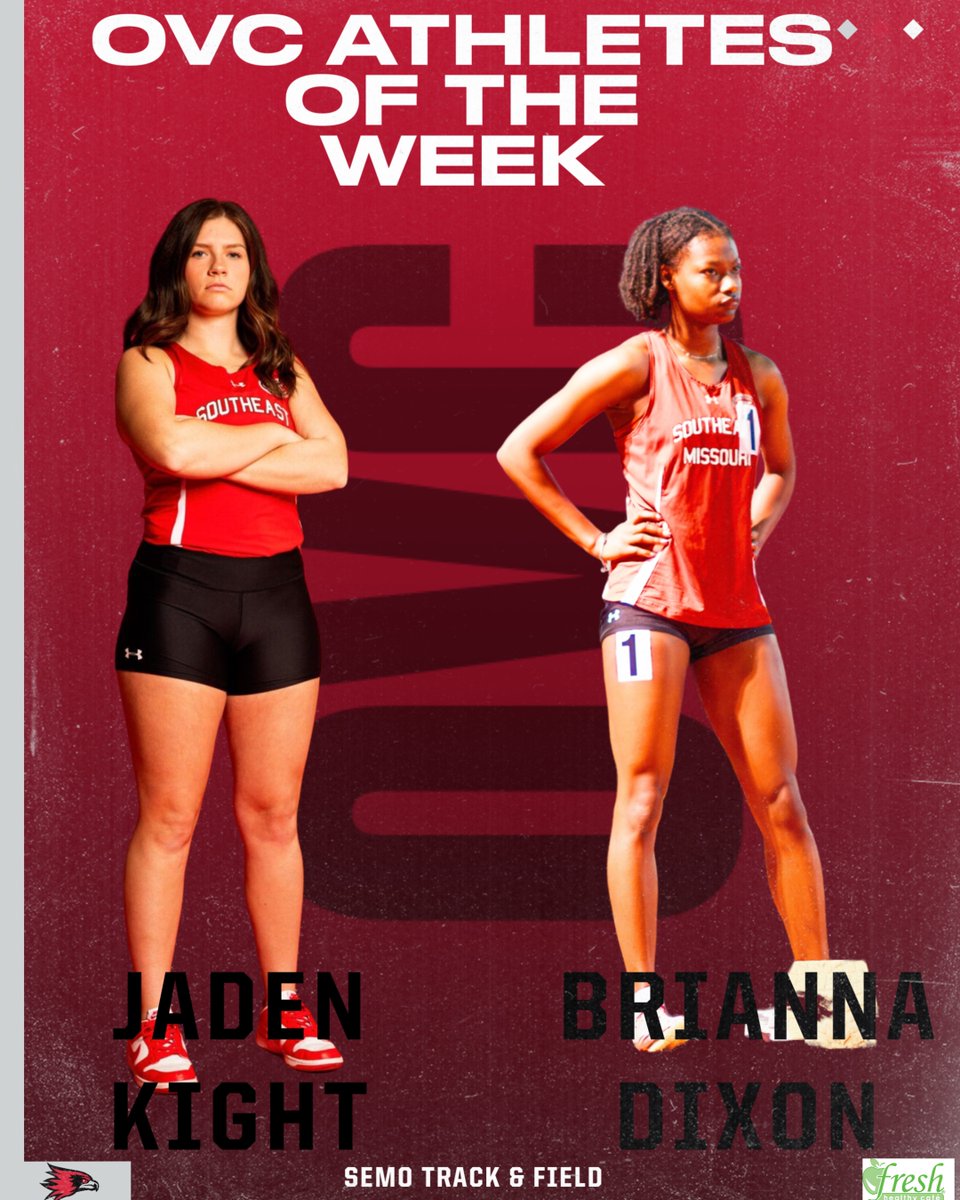 🚨Track Athletes of the Week🚨 Jaden Kight - OVC Female Field Athlete of the Week Brianna Dixon - OVC Female Track Athlete of the Week #FeelinRowdy