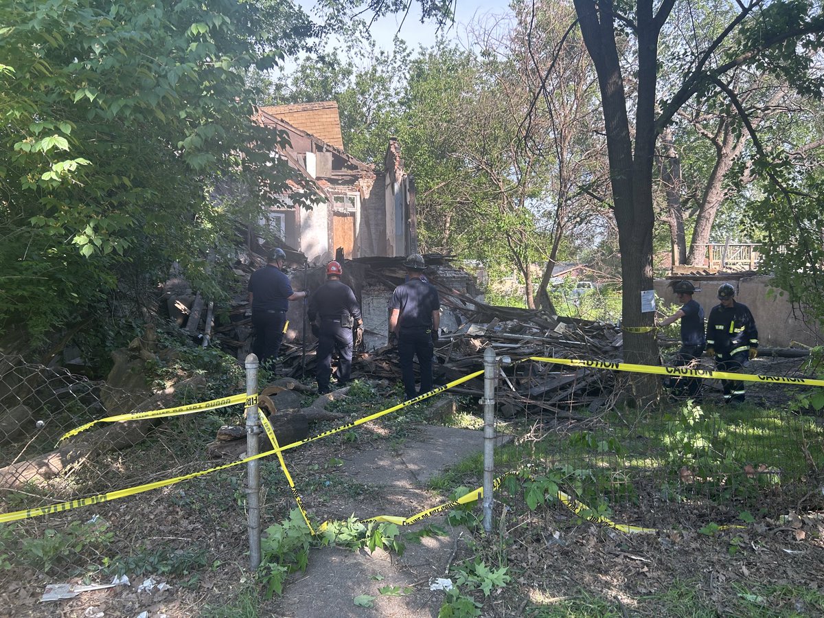 A rescue effort for human remains is done at a building that collapsed on Missouri Ave in Marine Villa. The St. Louis City fire department said a cadaver dog hit on an old rug with blood on it but no people were found inside. The bright side for neighbors is the building is down.